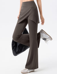 Women’s yoga skirt leggings with comfortable high waistband gray