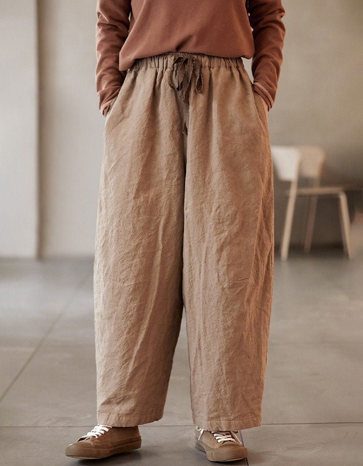 Comfortable Loose Breathable Linen Wide Leg Pants for Women