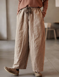 Comfortable Loose Breathable Linen Wide Leg Pants for Women