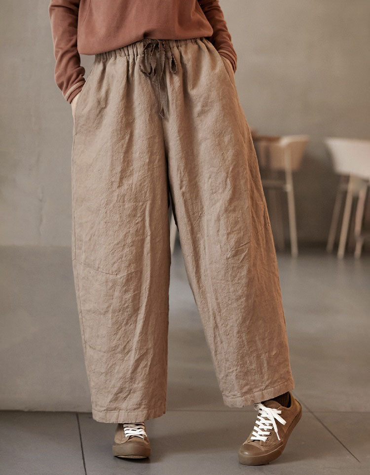 Comfortable Loose Breathable Linen Wide Leg Pants for Women