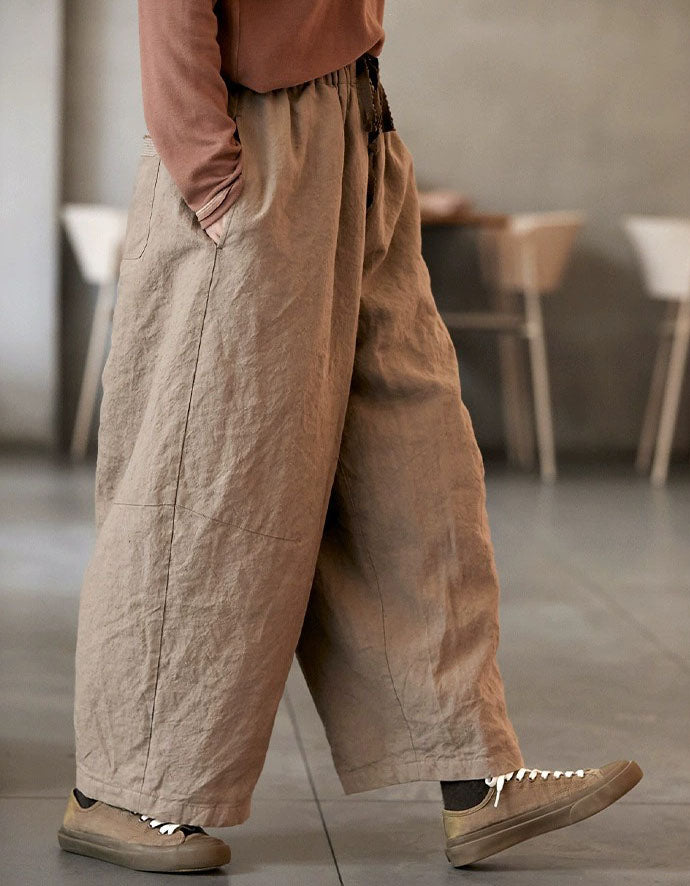 Comfortable Loose Breathable Linen Wide Leg Pants for Women