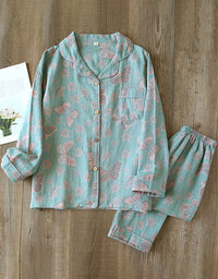 Comfortable Loose Butterfly Cotton Loungewear Set