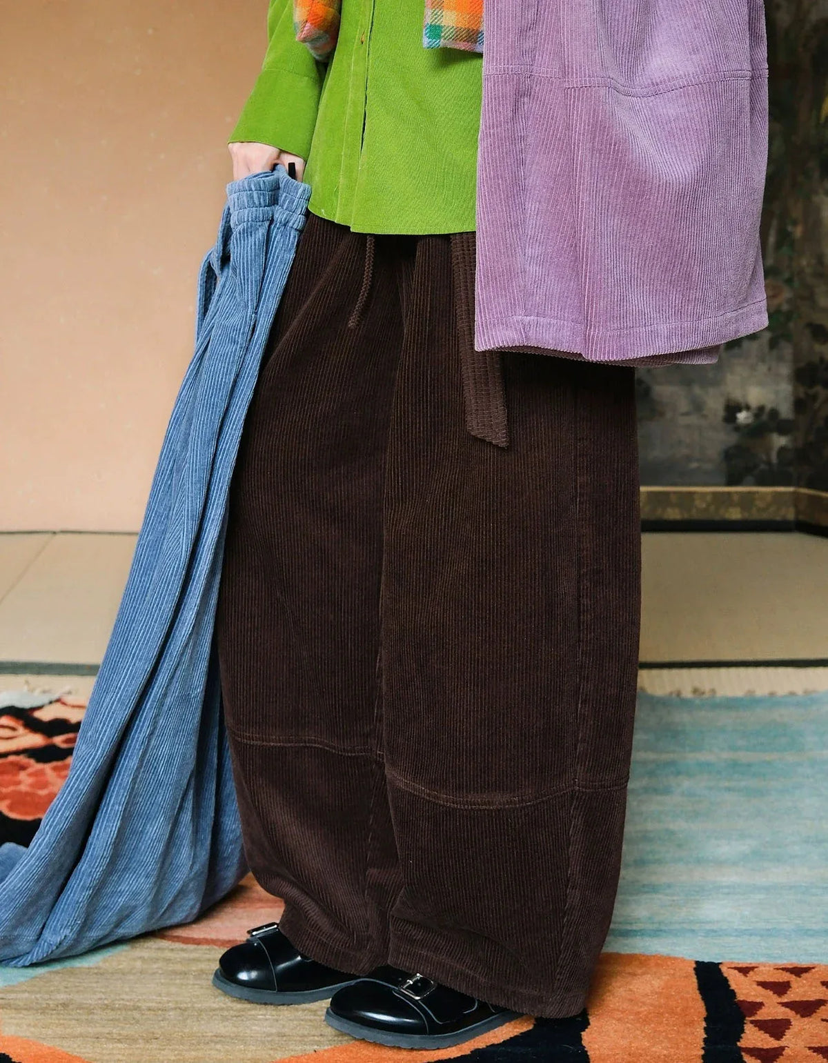 Comfortable Loose Casual Drawstring Corduroy Pants - Islinen