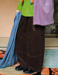 Comfortable Loose Casual Drawstring Corduroy Pants - Islinen