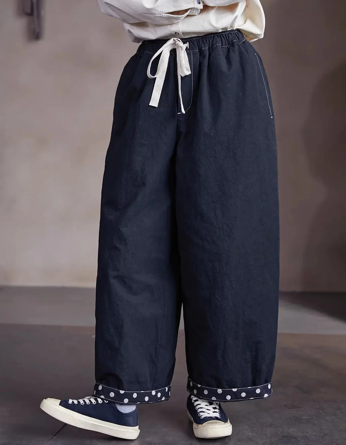 Comfortable Loose Casual Drawstring Waist Cotton Pants - Islinen