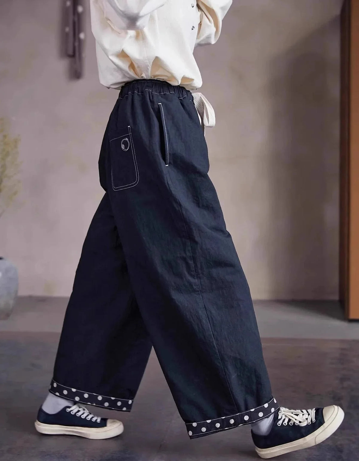 Comfortable Loose Casual Drawstring Waist Cotton Pants - Islinen