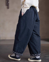 Comfortable Loose Casual Drawstring Waist Cotton Pants - Islinen