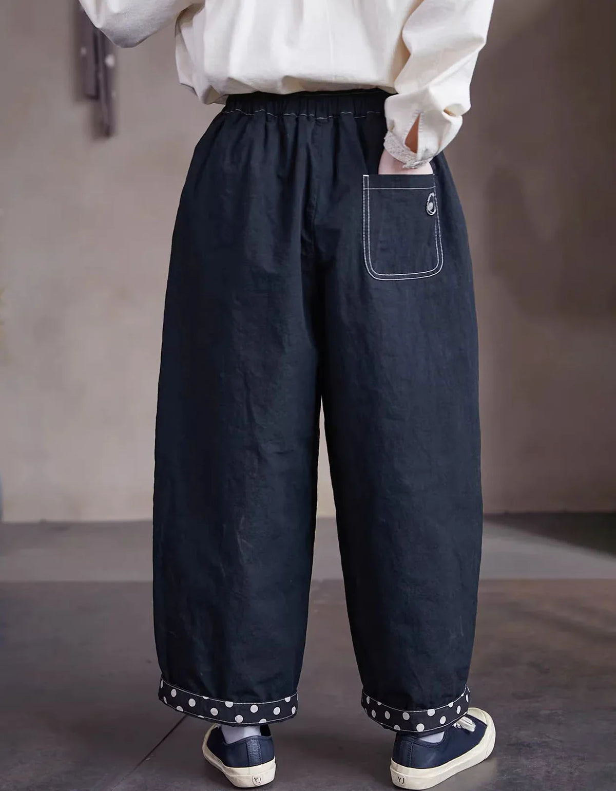 Comfortable Loose Casual Drawstring Waist Cotton Pants - Islinen
