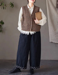 Comfortable Loose Casual Drawstring Waist Cotton Pants - Islinen