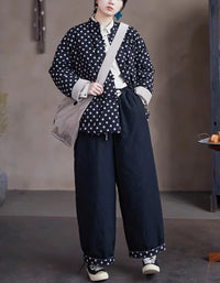 Comfortable Loose Casual Drawstring Waist Cotton Pants - Islinen