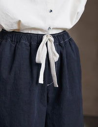 Comfortable Loose Casual Drawstring Waist Cotton Pants - Islinen