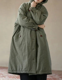 Comfortable Loose Casual Hooded Parkas - Islinen