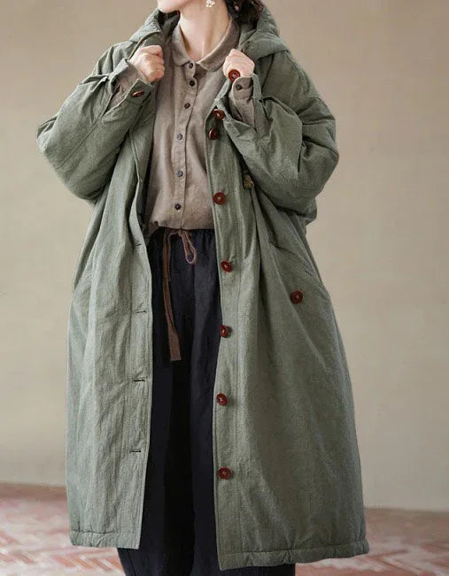 Comfortable Loose Casual Hooded Parkas - Islinen