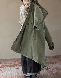Comfortable Loose Casual Hooded Parkas - Islinen