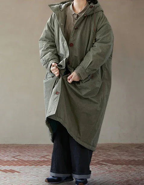 Comfortable Loose Casual Hooded Parkas - Islinen