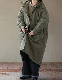 Comfortable Loose Casual Hooded Parkas - Islinen
