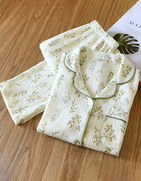 Comfortable Loose Floral Organic Cotton Pajama Set