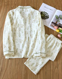 Comfortable Loose Floral Organic Cotton Pajama Set