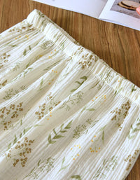 Comfortable Loose Floral Organic Cotton Pajama Set