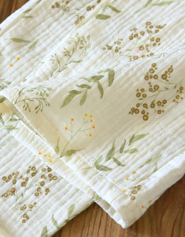 Comfortable Loose Floral Organic Cotton Pajama Set