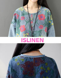 Close-up floral denim dress for women perfect for spring and summer