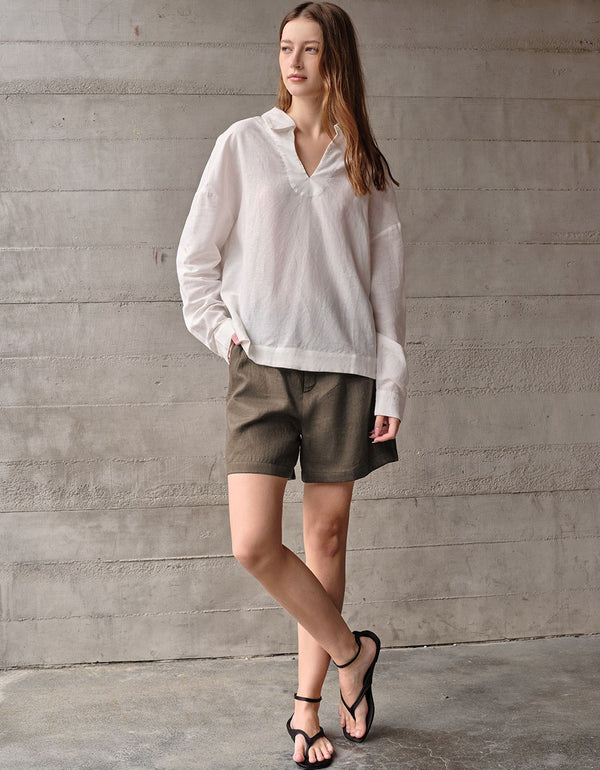 Casual Linen Shorts for Women High Waist Style