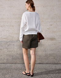 Breathable Linen Shorts Women Casual Summer