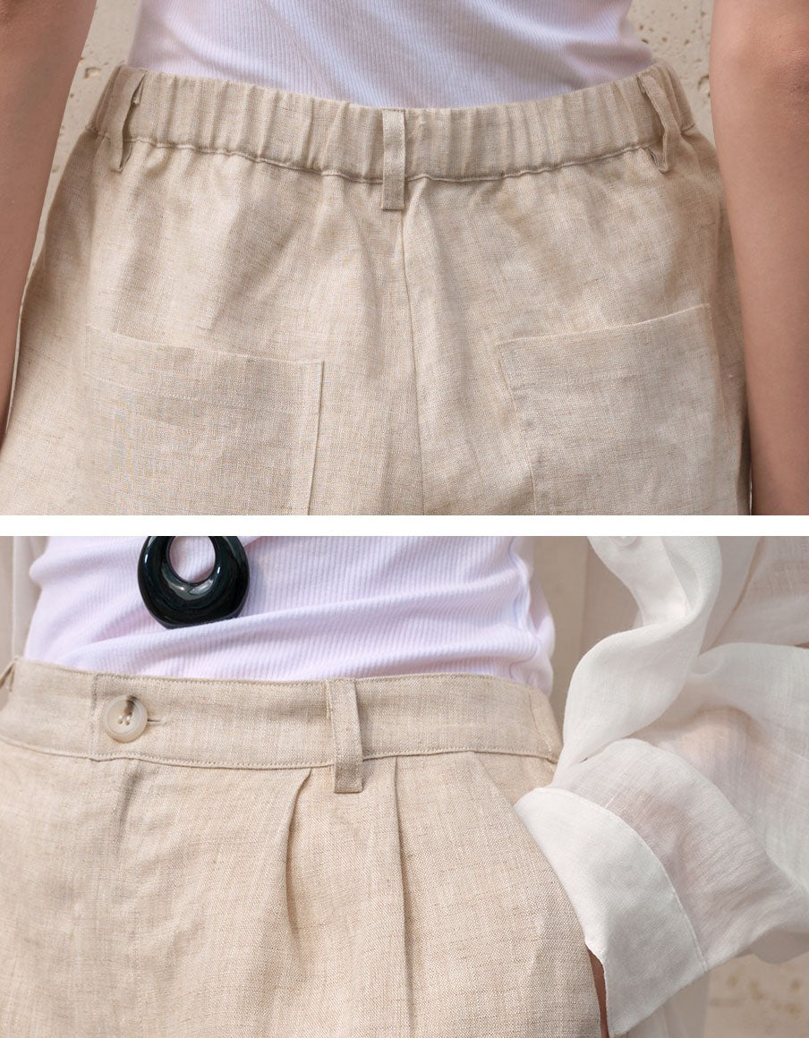 lightweight linen summer shorts women
