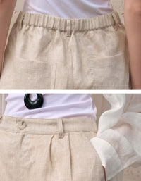 lightweight linen summer shorts women