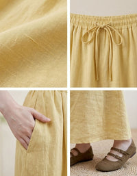 lightweight linen skirt women summer vacation look