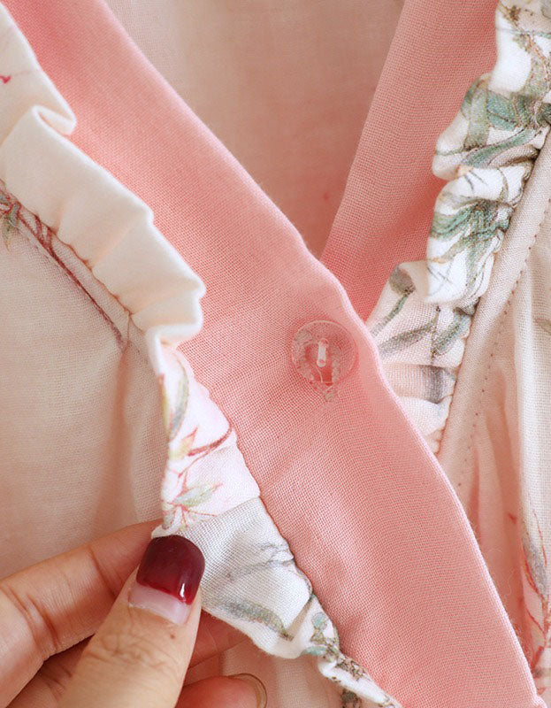 Comfortable Pure Cotton Floral Kimono Pajama Set
