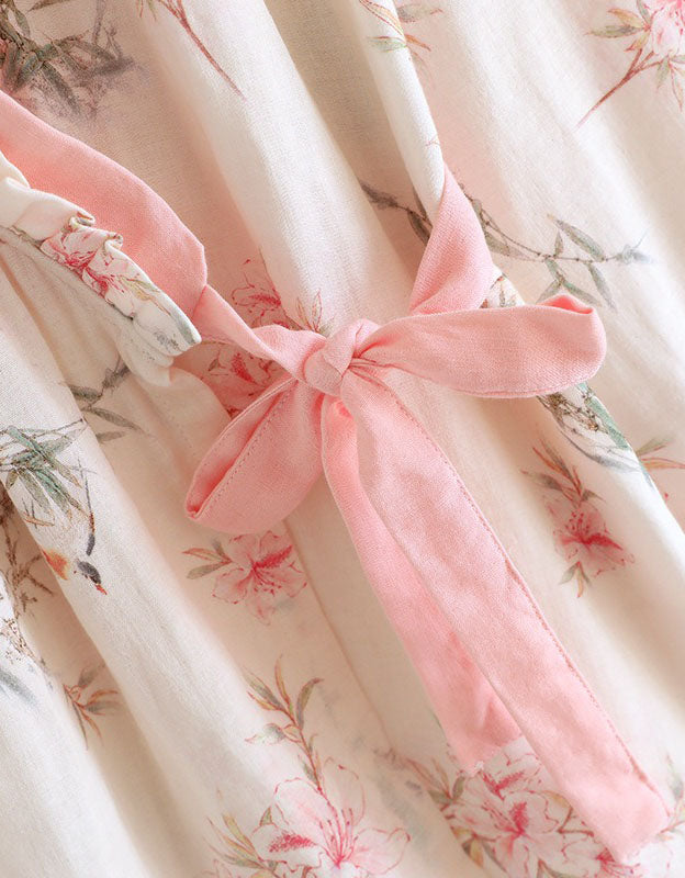 Comfortable Pure Cotton Floral Kimono Pajama Set