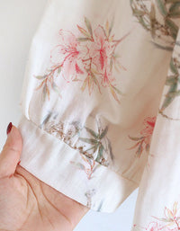 Comfortable Pure Cotton Floral Kimono Pajama Set
