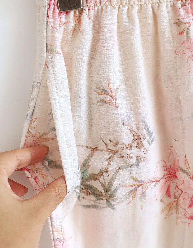 Comfortable Pure Cotton Floral Kimono Pajama Set