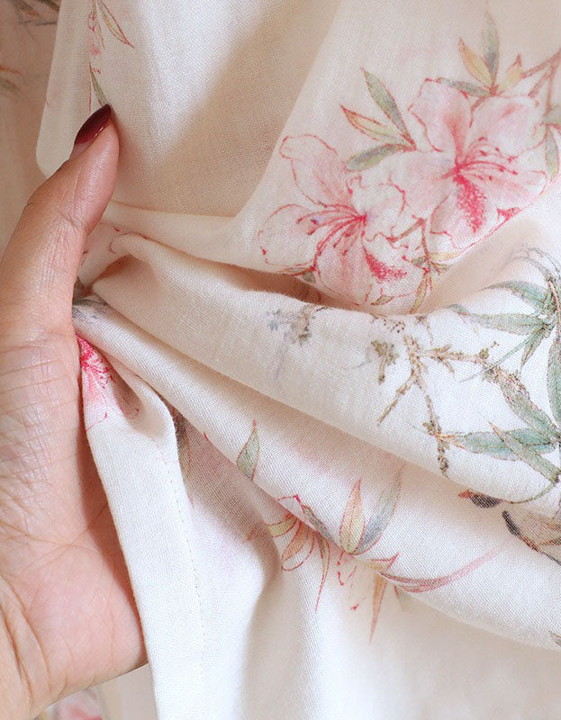 Comfortable Pure Cotton Floral Kimono Pajama Set