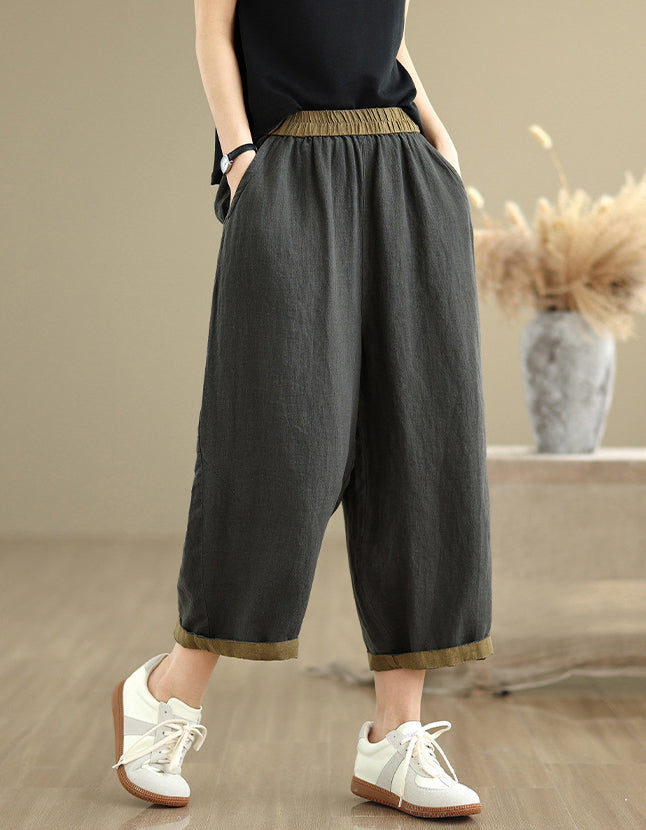 Comfortable Minimalist Wide Leg Cotton Linen Pants
