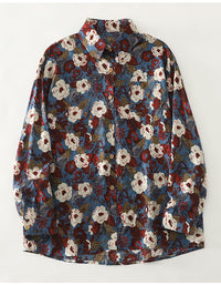 Casual women floral shirt relaxed fit style