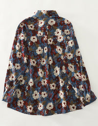 Lightweight cotton floral shirt texture detail