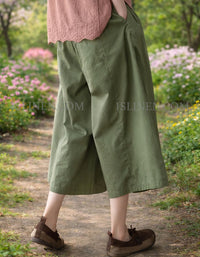 Back view of women’s wide leg summer pants