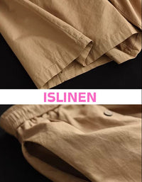 Close-up button detail on wide leg pants
