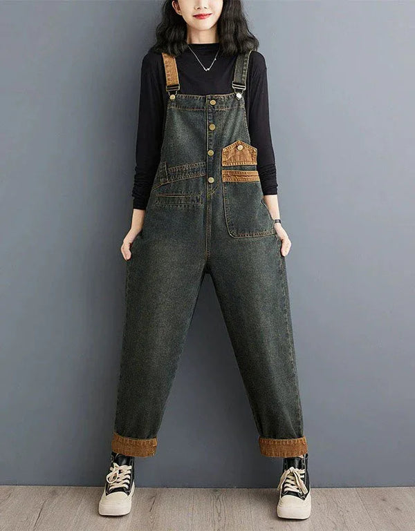 Comfortable Stylish Pockets Casual Denim Jumpsuit - Islinen