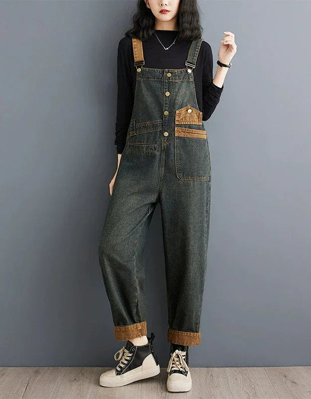 Comfortable Stylish Pockets Casual Denim Jumpsuit - Islinen