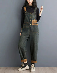 Comfortable Stylish Pockets Casual Denim Jumpsuit - Islinen