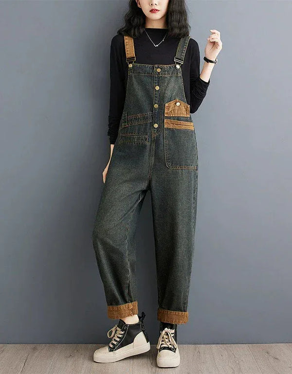 Comfortable Stylish Pockets Casual Denim Jumpsuit - Islinen