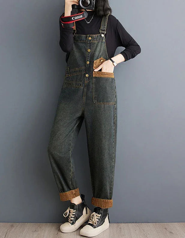 Comfortable Stylish Pockets Casual Denim Jumpsuit - Islinen