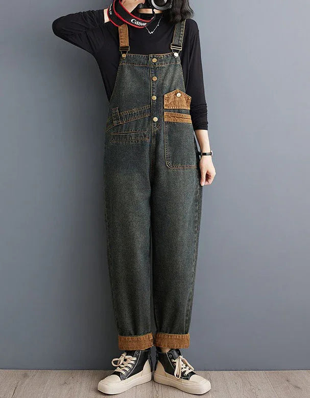 Comfortable Stylish Pockets Casual Denim Jumpsuit - Islinen