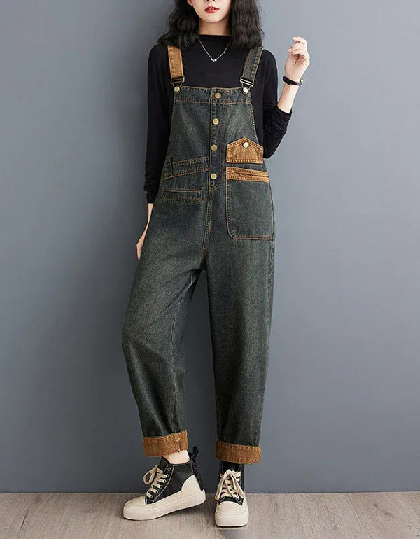 Comfortable Stylish Pockets Casual Denim Jumpsuit - Islinen