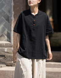 Comfortable Vintage-Inspired Loose-Fit Top