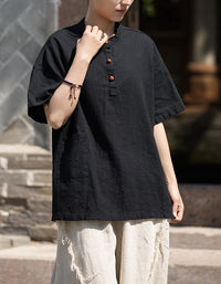 Comfortable Vintage-Inspired Loose-Fit Top