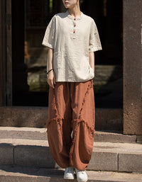 Comfortable Vintage-Inspired Loose-Fit Top